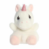 Sparkle Unicorn plush with white fur, shimmering silver horn, and dreamy blue eyes